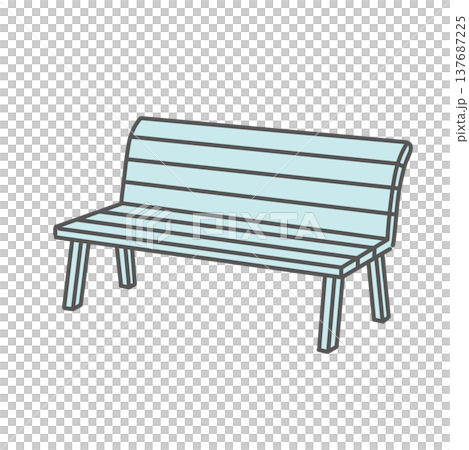 Illustration of a simple wooden bench (long chair) 137687225