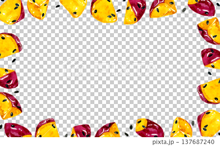 大学芋のフレーム 手描き水彩イラスト背景素材 大学芋のフレーム 手描き水彩イラスト背景素材 137687240