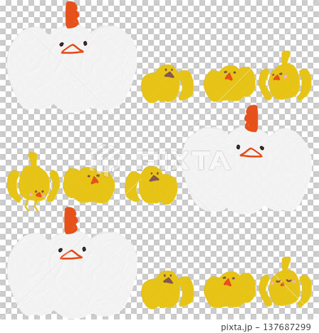 カボチャに化けたヒヨコさんたち 137687299