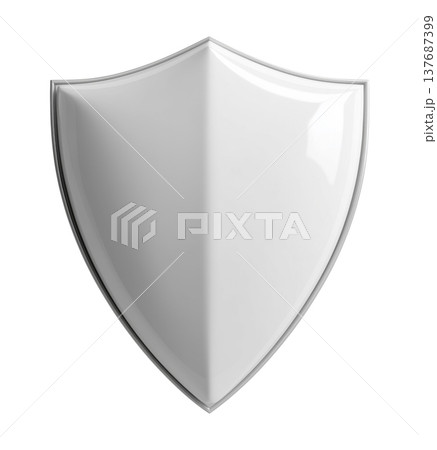 Silver metallic shield emblem 137687399