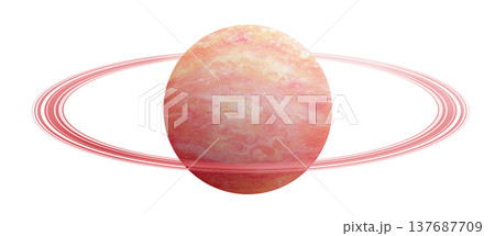 輪のあるピンク色の惑星 137687709
