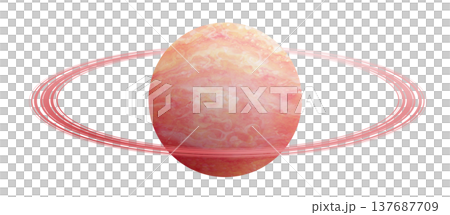 輪のあるピンク色の惑星 137687709