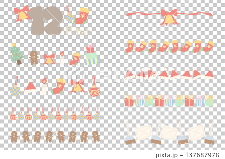 Divider illustration set for December newsletters for kindergartens and daycare centers | Simple hand-drawn material series Divider illustration set for December newsletters for kindergartens and daycare centers | Simple hand-drawn material series 137687978