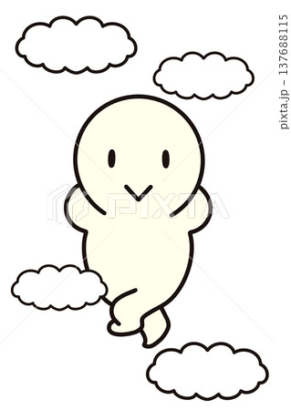 足を組んで　手を頭　仰向けに寝転ぶ　空を見る　気分いい　シンプルな人物 137688115