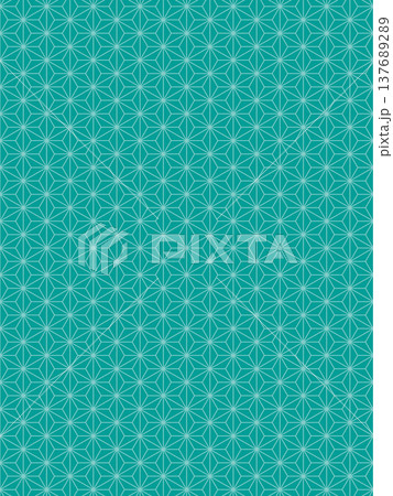 青緑の麻の葉の背景 137689289