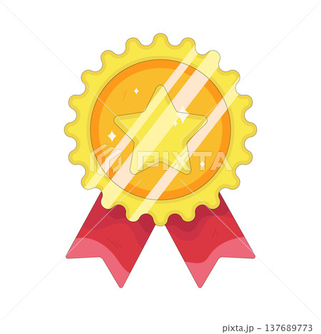 Illustration of gold badge Illustration of gold badge 137689773