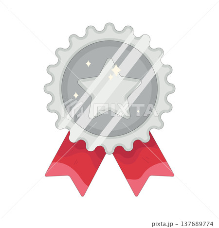 Illustration of silver badge 137689774