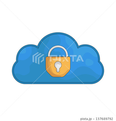 Illustration of cloud lock 137689792