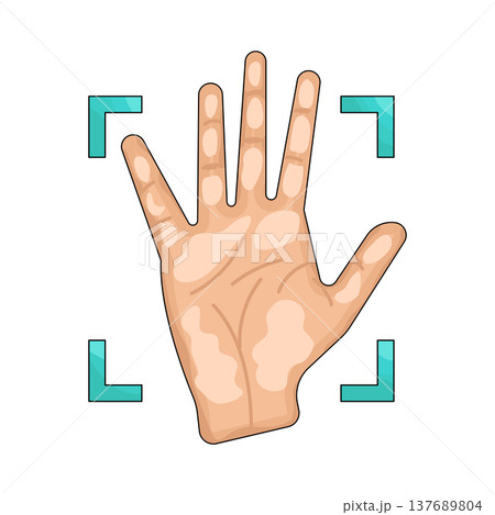 Illustration of palm scan Illustration of palm scan 137689804