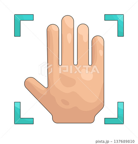 Illustration of palm scan 137689810