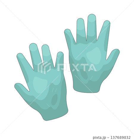 Illustration of rubber gloves  137689832
