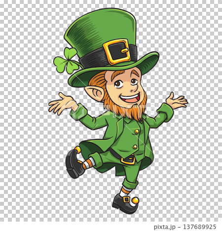 Cartoon leprechaun on saint patrick day 137689925