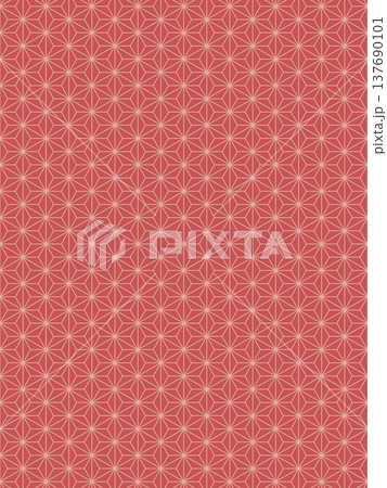 臙脂色の麻の葉の背景 137690101