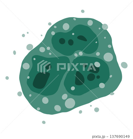 Toxic mold spores spread across the wet surface, creating contamination and respiratory risk. Vector illustration 137690149