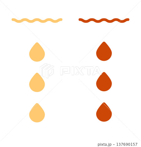 Yellow urine drop samples colour chart for urinalysis testing.  137690157