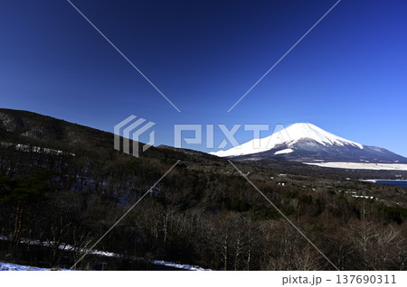 3月、山中湖岸の風景 (撮影地:山中湖岸) 3月、山中湖岸の風景 (撮影地:山中湖岸) 137690311