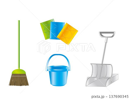 掃除道具のベクターイラスト 137690345
