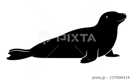 アザラシのシルエットイラスト 137690414