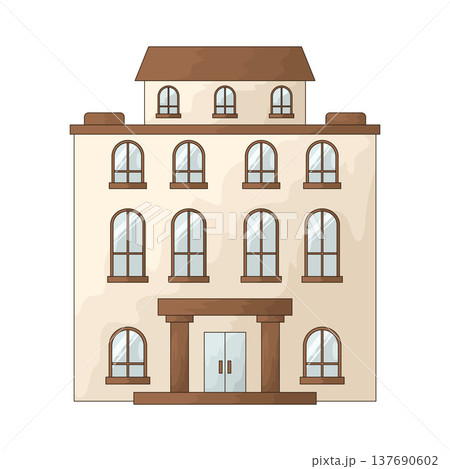 Illustration of Hotel building Illustration of Hotel building 137690602