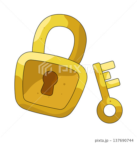 Illustration of Padlock and key Illustration of Padlock and key 137690744
