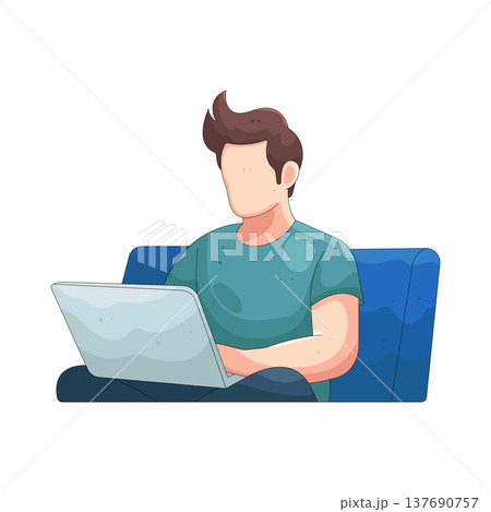 Illustration of Work from home Illustration of Work from home 137690757