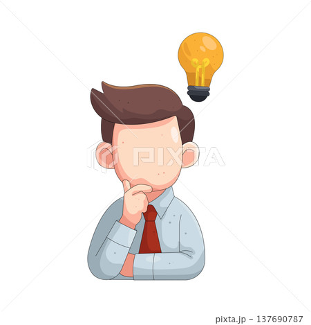 Illustration of thinking man 137690787