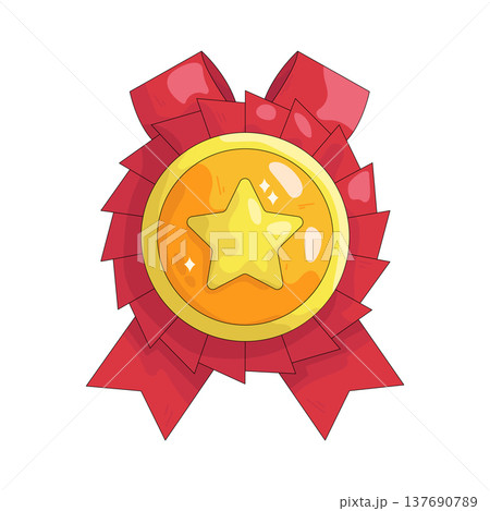 Illustration of gold badge Illustration of gold badge 137690789