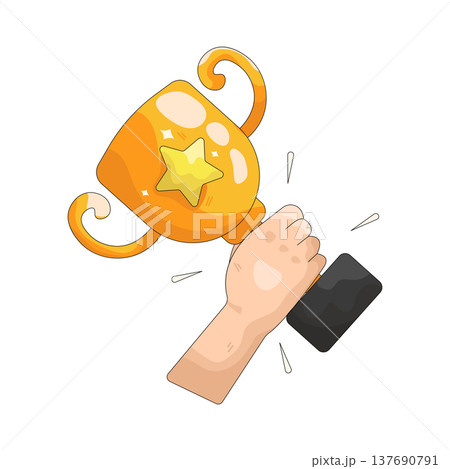 Illustration of gold trophy Illustration of gold trophy 137690791