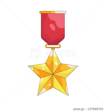 Illustration of star medal Illustration of star medal 137690795