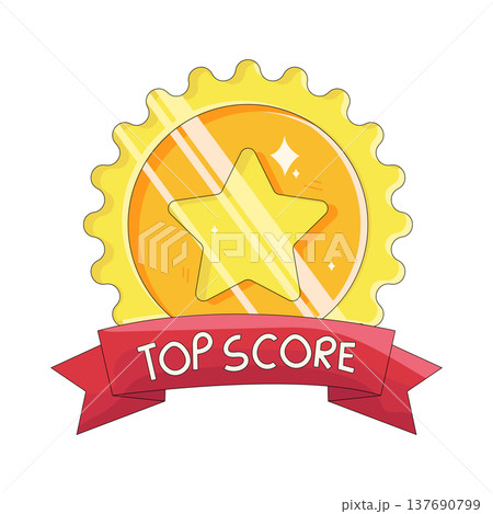Illustration of top score badge Illustration of top score badge 137690799