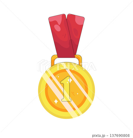 Illustration of first place medal Illustration of first place medal 137690808