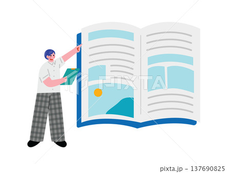 勉強する男子高校生のイラスト 137690825