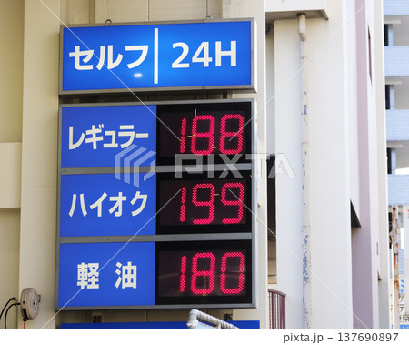 アメリカ・イラン戦争で急騰したガソリン価格 アメリカ・イラン戦争で急騰したガソリン価格 137690897