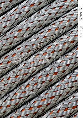 Armored electric cable, in a protective braid of galvanized steel wire Armored electric cable, in a protective braid of galvanized steel wire 137691311