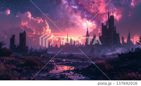 荒廃した未来都市 137692016
