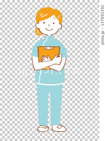 ファイルを持つ看護師のイラスト 137693392