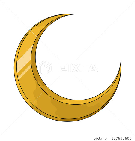 Illustration of Gold Crescent Moon Illustration of Gold Crescent Moon 137693600