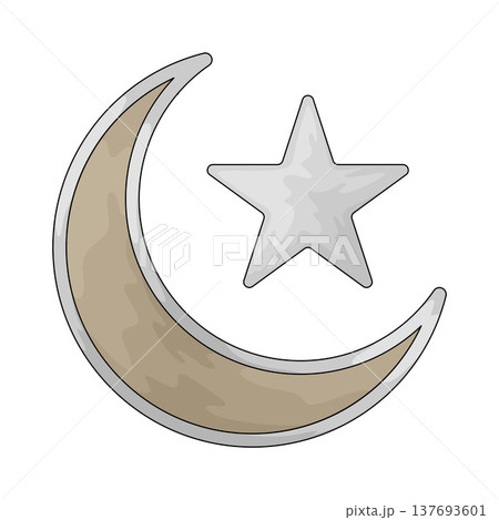 Illustration of Crescent and Star Illustration of Crescent and Star 137693601