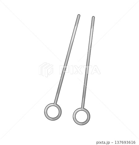 Illustration of stainless skewer stick 137693616