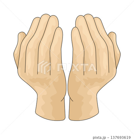 Illustration of Prayer Open Hands Illustration of Prayer Open Hands 137693619