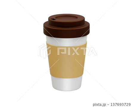 Paper cup with coffee 3d rendering illustration Paper cup with coffee 3d rendering illustration 137693729