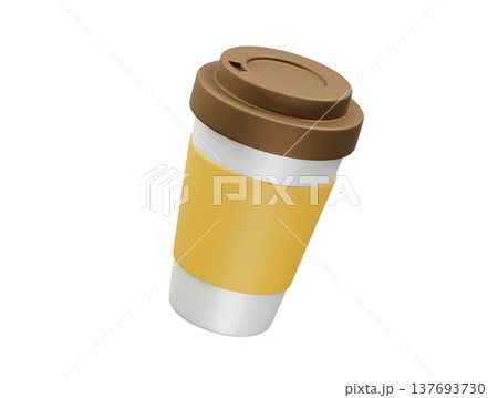 Paper coffee Cup illustration 3d 137693730