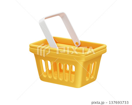 Shopping basket icon illustration render 3d 137693733