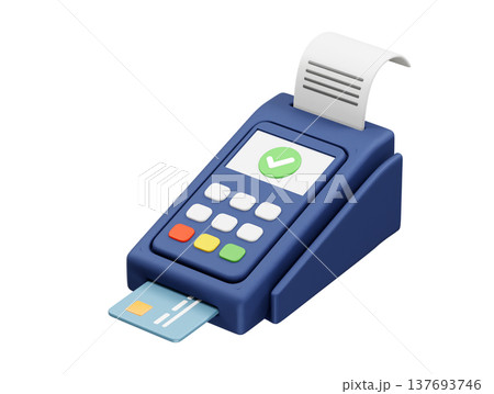 Pos machine payment terminal icon illustration 3d rendering 137693746