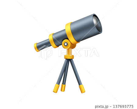 Telescope 3d Icon illustration 3d render Telescope 3d Icon illustration 3d render 137693775