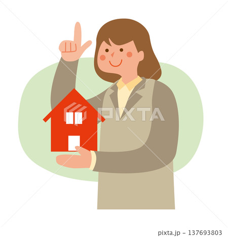 住宅と女性 137693803