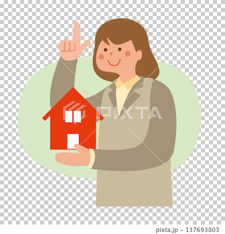 住宅と女性 137693803