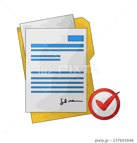 Illustration of Document Approve Illustration of Document Approve 137693846