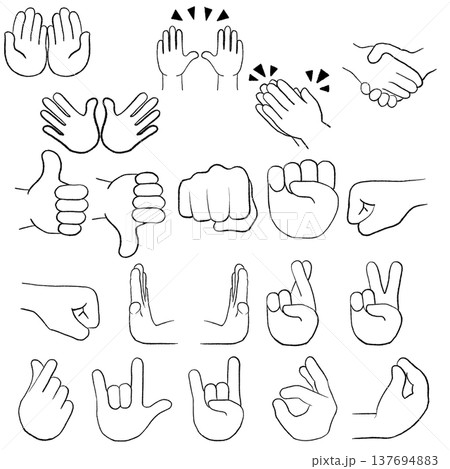 ハンドサインのアイコンセット 137694883