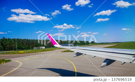 Bright sky with scattered clouds above Bright sky with scattered clouds above 137696519